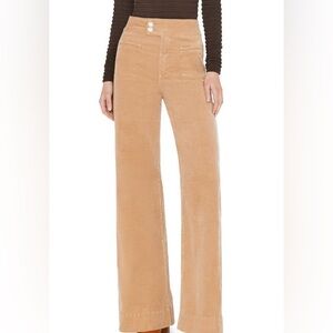 Frame Le Hardy High Waist Wide Leg Corduroy Pants in Light Camel size-28